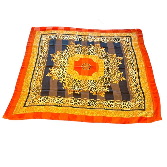 Accessories - Vintage Made In Italy Animal Print Square Scarf